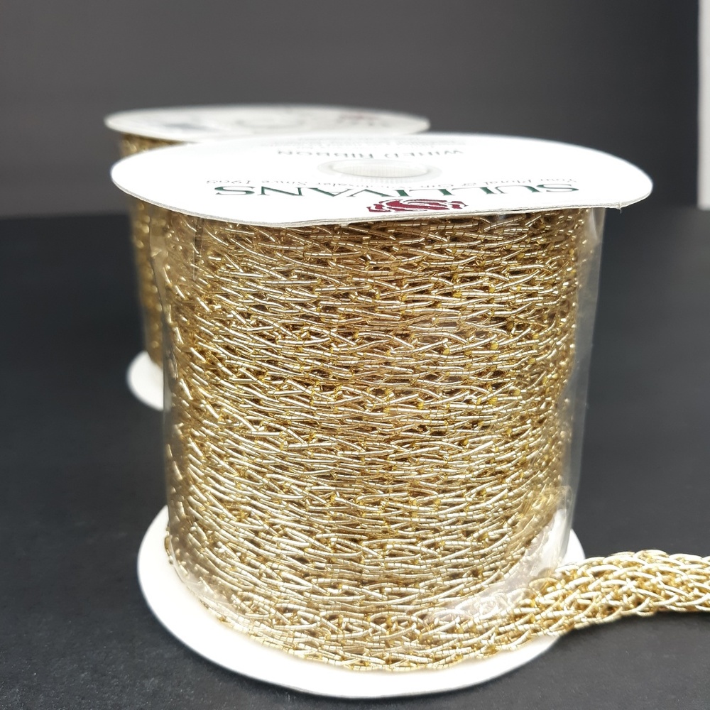 Sullivans Gold Color Wired Rope Chain Ribbon 10 Yd - Picture 8 of 8